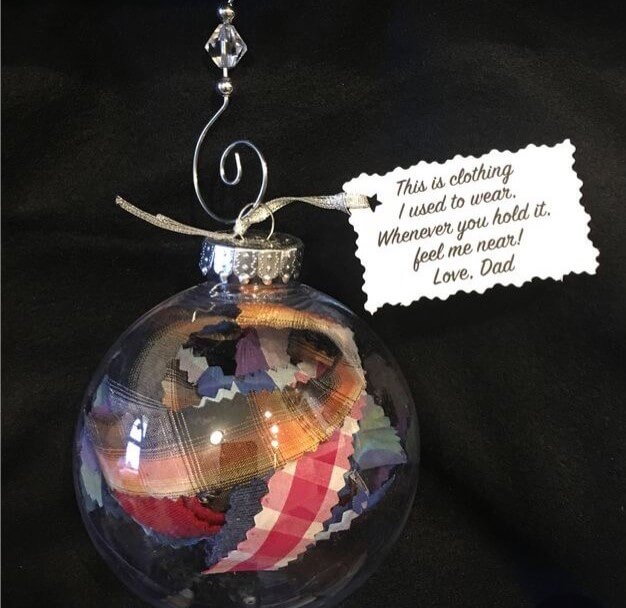 Bauble with message to dad