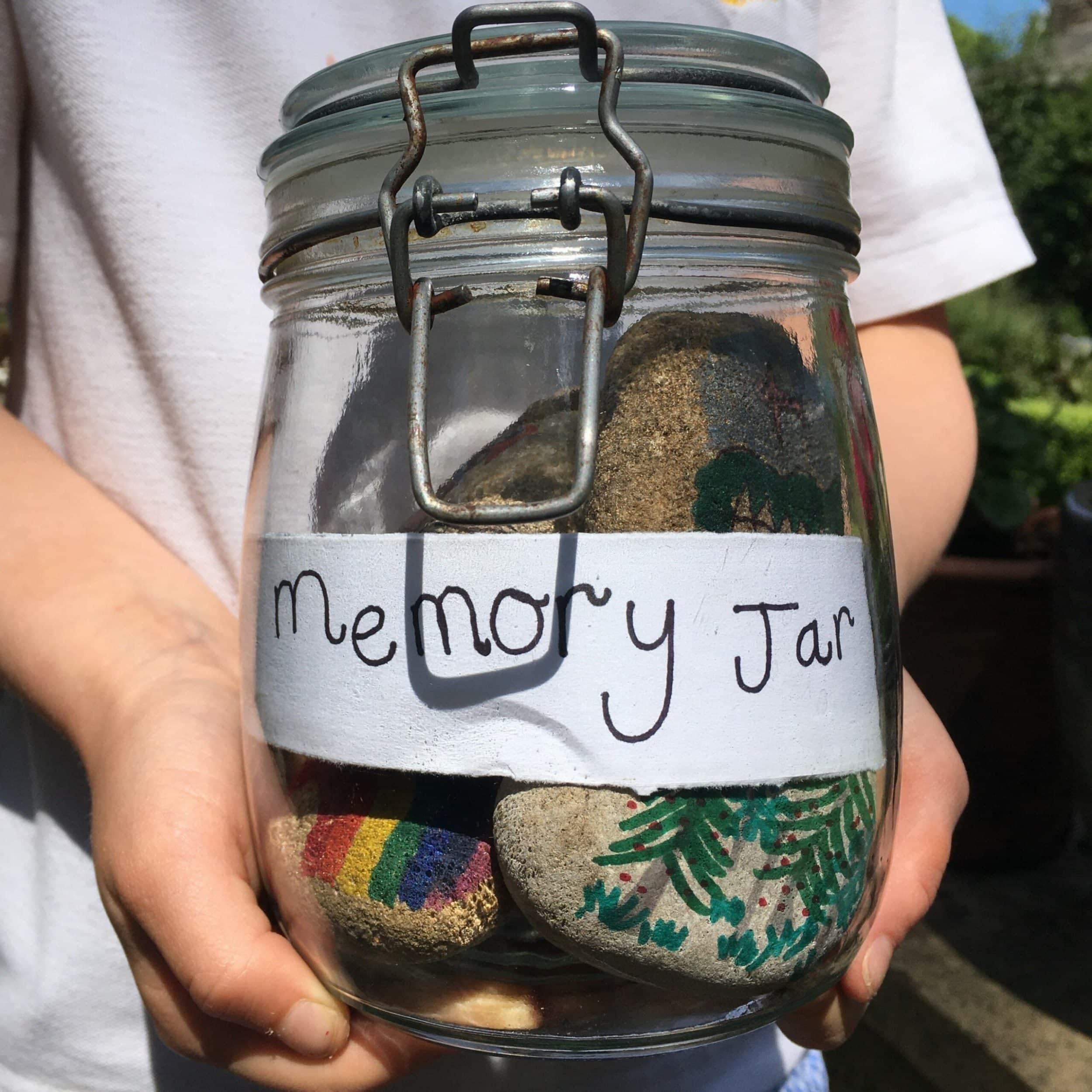 Continuing bonds - memory jar with pebbles