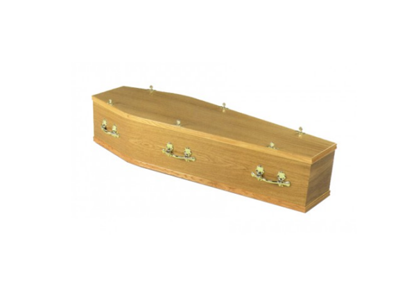 Simple Oak Veneer Coffin