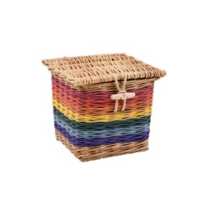 English Willow Rainbow Ashes Casket Square