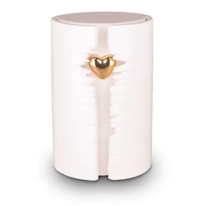 Wrapped Heart LED Urn (White)