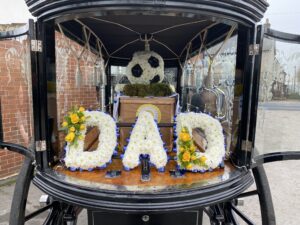 Dad and football in flowers