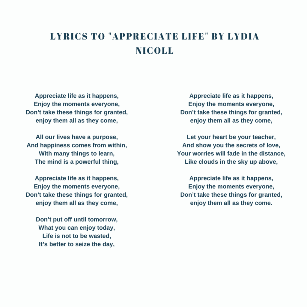 Appreciate Life by Lydia Nicoll (2)