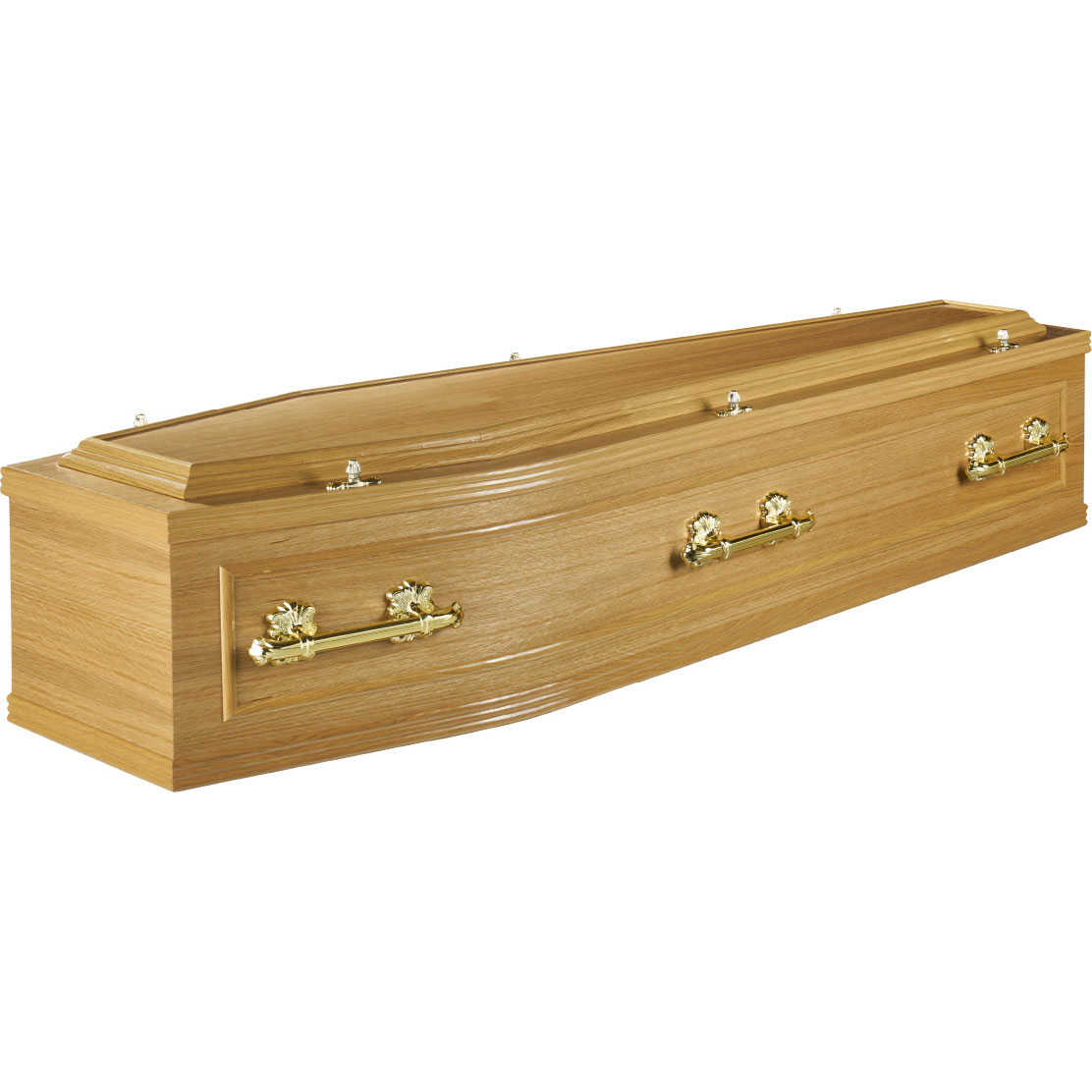 Oak Veneer with raised lid and side detail