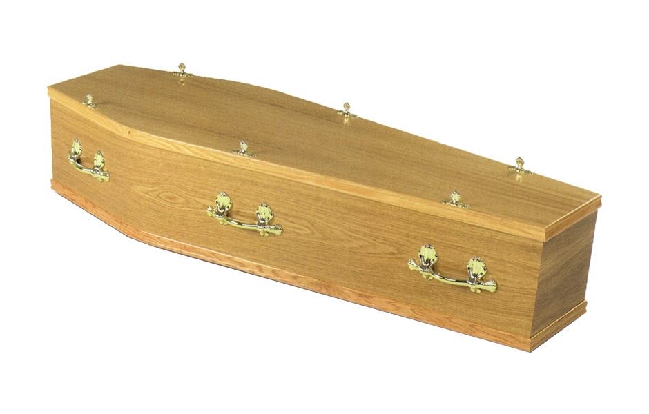 Simple Oak Veneer Coffin