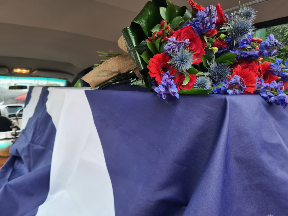 Scottish theme flag and flowers