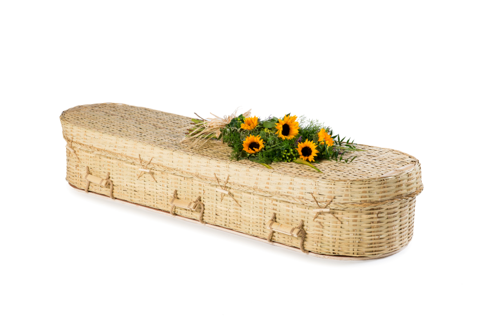 European Bamboo, curved wicker Coffin