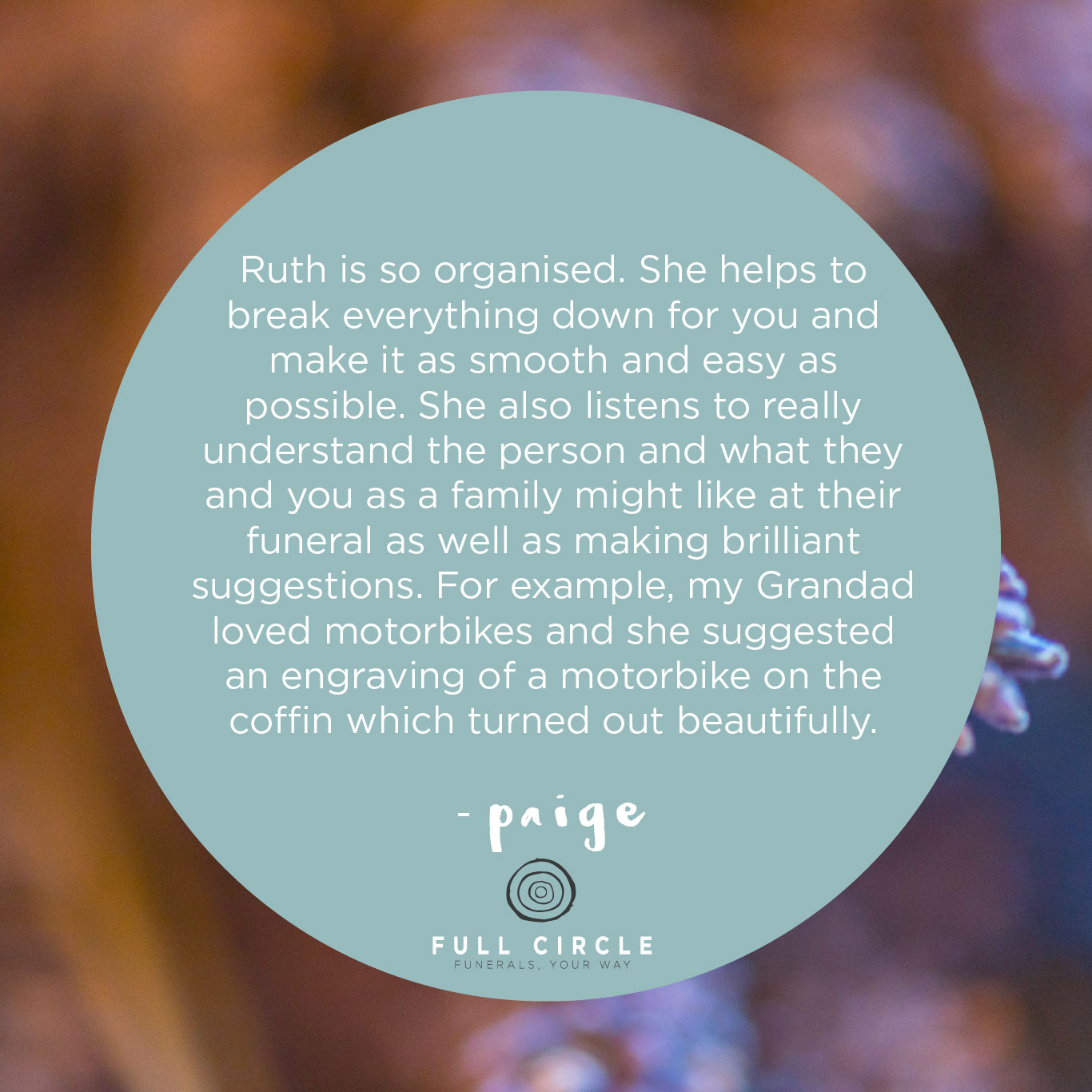 Positive feedback about funeral director