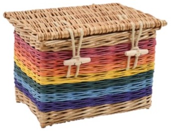 Rectangular Rainbow English Willow Ashes Casket